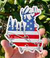 Fishing Hunting American Flag Vinyl Decal - Patriotic Sportsman Bumper Sticker
