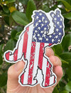 Peace Bigfoot Magnet - American Flag Sasquatch Magnet