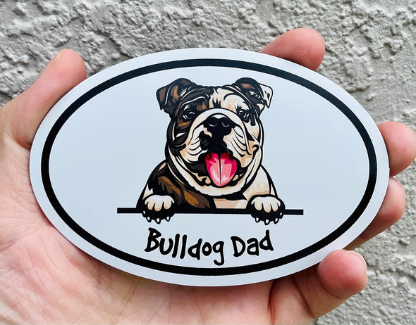 Oval Bulldog Dad Magnet - Dog Breed Magnet