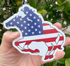 American Flag Cowgirl Magnet