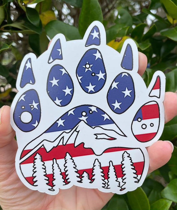 Bear Paw Wilderness Magnet - American Flag Patriotic Magnet