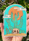 Cactus Skull Desert Vinyl Decal - Western Bumper Sticker