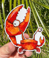 Funny Crab Vinyl Decal - Beach Bumper Sticker
