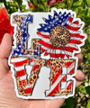 Western Sunflower Love Vinyl Decal - Patriotic Bumper Sticker