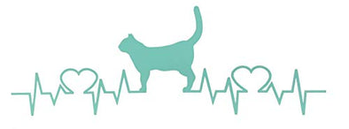 Custom Pulse Cat Vinyl Decal - Heart Beat Bumper Sticker, for Tumblers, Laptops, Car Windows - EKG Feline Owner Gift-WickedGoodz