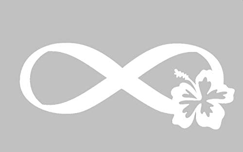 WickedGoodz Die Cut Infinity Loop Hibiscus Decal - Tropical Beach Bumper Sticker - Perfect Beach Gift-WickedGoodz