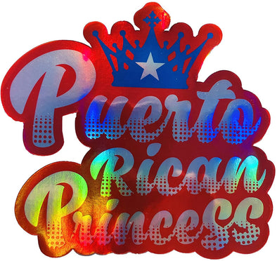 Puerto Rican Princess Holographic Vinyl Decal - Princess Bumper Sticker