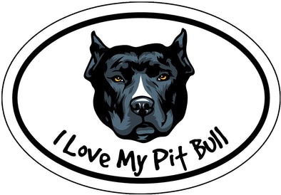 I Love My Pit Bull Vinyl Decal - Bully Dog Breed Bumper Sticker