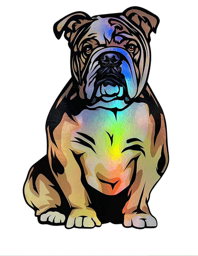 English Bulldog Holographic Deal - Dog Bumper Sticker