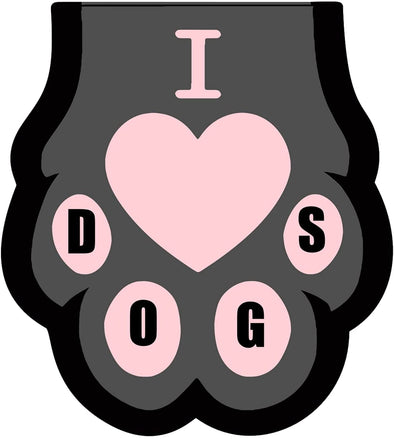 I Love Dogs Paw Vinyl Decal - Dog Bumper Sticker