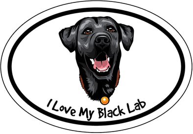 I Love My Black Lab Vinyl Decal - Labrador Dog Breed Bumper Sticker