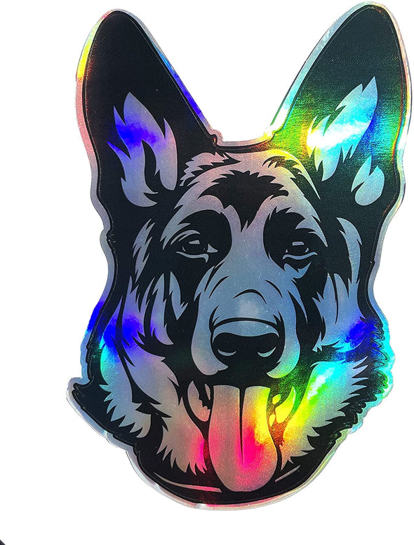 German Shepherd Holographic Vinyl Decal - Dog Breed Bumper Sticker