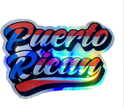 Puerto Rican Holographic Vinyl Decal - Flag Bumper Sticker