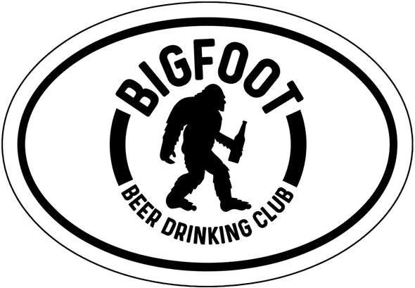 Bigfoot Beer Drinking Club Vinyl Decal - Sasquatch Bumper Sticker
