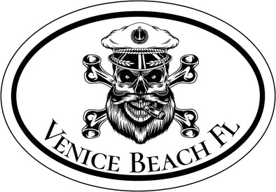 Venice Beach Florida Ship Captain Vinyl Sticker