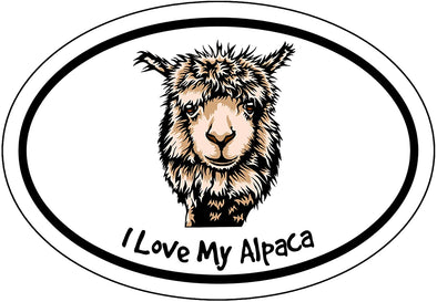 I Love My Alpaca Vinyl Decal - Alpaca Bumper Sticker
