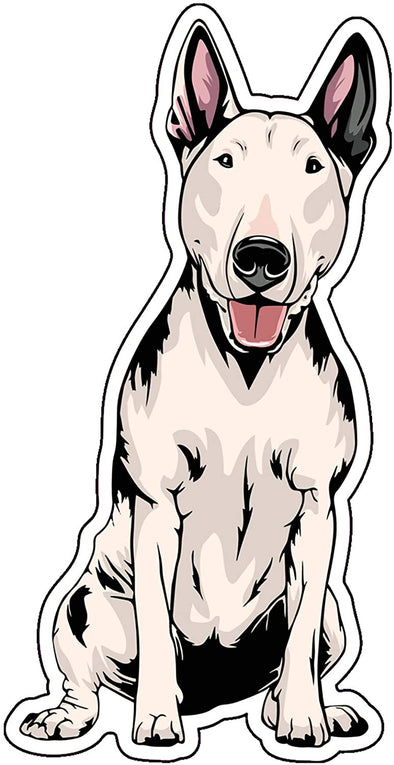 Sitting Bull Terrier Vinyl Decal - Dog Breed Bumper Sticker