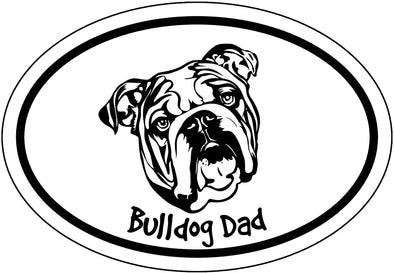 Oval Bulldog Dad Decal - Dog Bumper Sticker