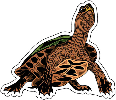 Wood Turtle Vinyl Decal - Reptile Bumper Sticker
