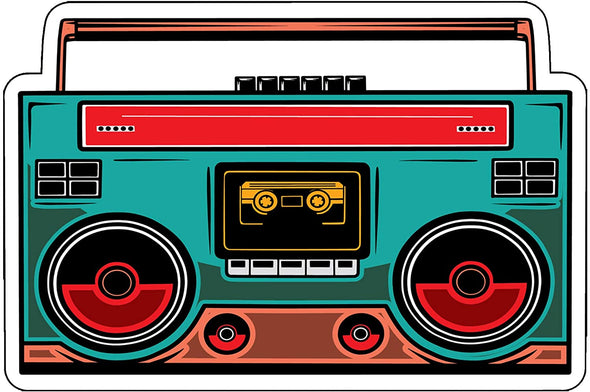 Retro Boombox Decal - Music Bumper Sticker