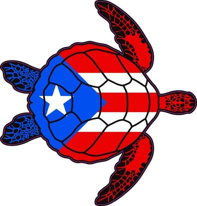 Puerto Rican Sea Turtle Vinyl Decal - Turtle Bumper Sticker