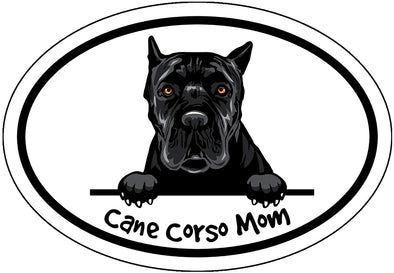 Oval Cane Corso Mom Decal - Cane Corso Dog Breed Bumper Sticker