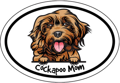 Oval Cockapoo Mom Decal - Dog Breed Bumper Sticker