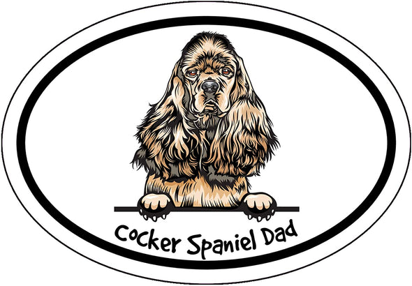 Oval Cocker Spaniel Dad Decal - Dog Breed Bumper Sticker