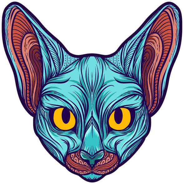 Sphynx Cat Vinyl Decal - Feline Bumper Sticker