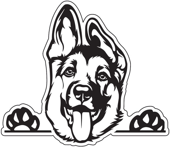 German Shepherd Decal - Smiling Dog Breed Bumper Sticker