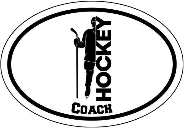 Oval Hockey Coach Decal - Ice Hockey Bumper Sticker