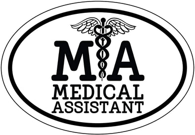 Oval Medical Assistant Decal - Caduceus Bumper Sticker