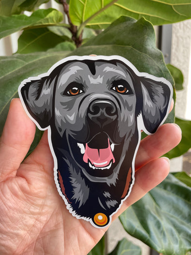 Black Lab Labrador Retriever Dog Magnet 5 inch