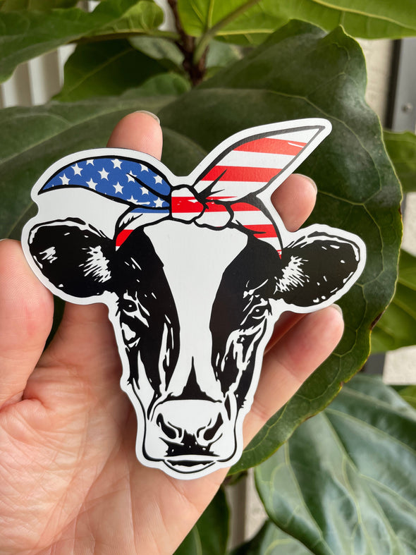 American Flag Bandana Cow Magnet 5 inch