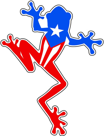 Die Cut Puerto Rican Frog Vinyl Decal - Flag Bumper Sticker