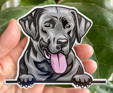 5 Inch Smiling Black Lab Labrador Retriever Dog Magnet