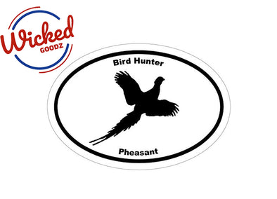 Oval Vinyl Bird Hunter Pheasant Decal, Bird Hunting Bumper Sticker