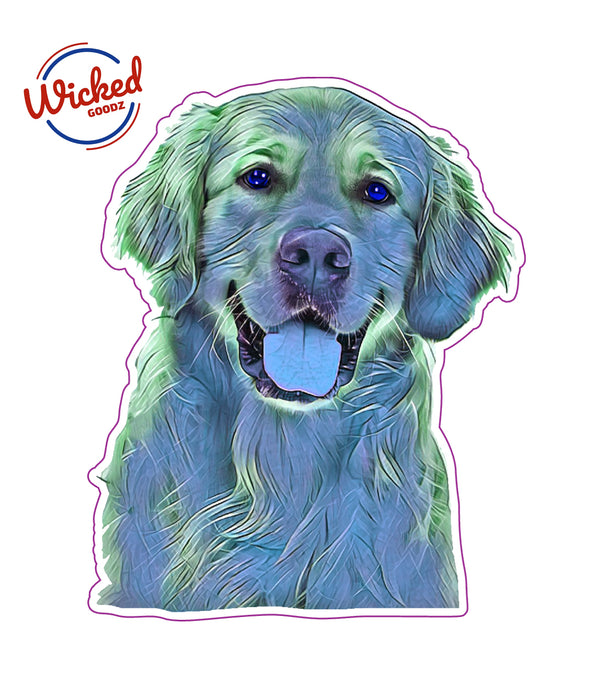 Watercolor Golden Retriever Vinyl Sticker - Retriever Dog Decal
