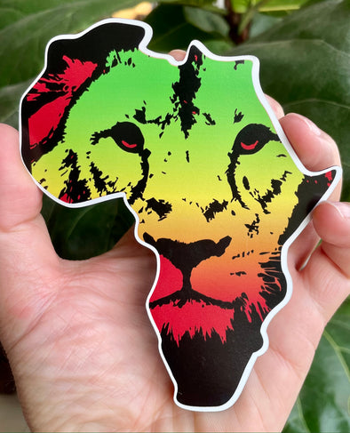 Rasta African Lion Magnet - Africa Magnetic Car Decal
