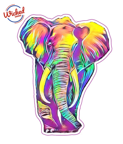 Watercolor Elephant Vinyl Sticker - Elephant Animal Car Decal