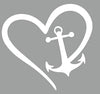 WickedGoodz Die Cut Heart Anchor Decal - Nautical Bumper Sticker - Perfect Boating Sailing Gift-WickedGoodz