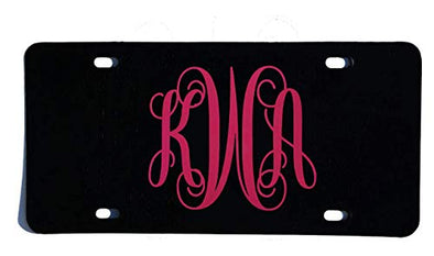 Personalized Monogram Vanity Plate, Fancy Initial Letters Design-WickedGoodz