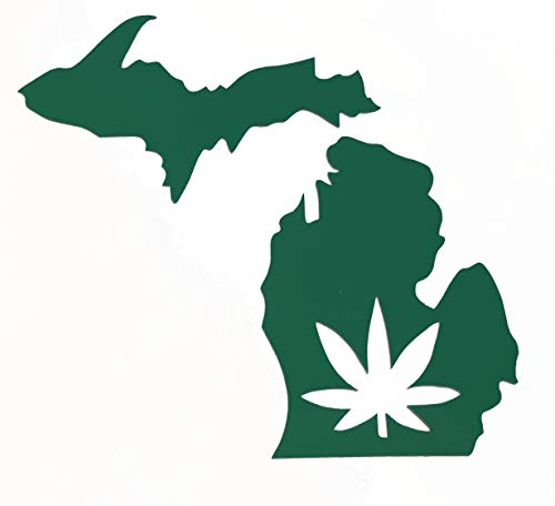 Custom Michigan Marijuana Vinyl Decal - 420 Bumper Sticker, for Tumblers, Laptops, Car Windows - MI Cannabis Gift-WickedGoodz