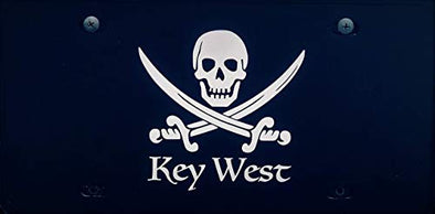 Key West Pirate Vanity License Plate Front Plate-WickedGoodz