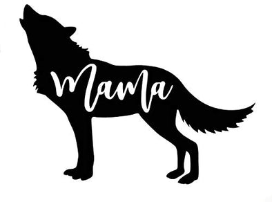 Personalized Mama Wolf Vinyl Decal - Wolf Mom Bumper Sticker, for Tumblers, Laptops, Car Windows - Pick Size and Color-WickedGoodz