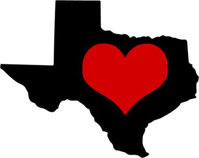 WickedGoodz Vinyl Heart in Texas Decal - State Bumper Sticker - Perfect Texan Home Gift-WickedGoodz