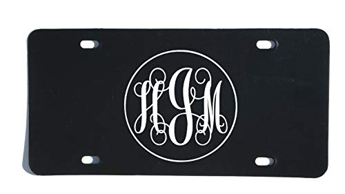 Personalized Monogram Vanity Plate, Circle Script Design-WickedGoodz
