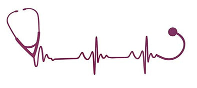 Custom Pulse Stethoscope Vinyl Decal - Heart Beat Nursing Bumper Sticker, for Tumblers, Laptops, Car Windows - Nurse EKG Rn CNA LPN Gift-WickedGoodz