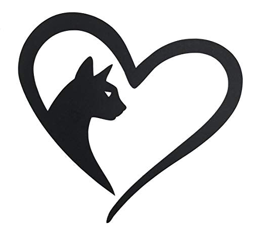 Personalized Cat Vinyl Decal - Heart Bumper Sticker, for Tumblers, Laptops, Car Windows - Pick Size and Color-WickedGoodz