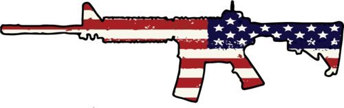 WickedGoodz Left American Flag AR-15 Vinyl Decal - Ar15 Bumper Sticker - Great 2nd Amendment Patriot Gift-WickedGoodz